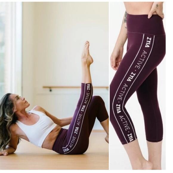 Zyia Purple Cropped Athletic Leggings Size 16-18 - Picture 2 of 8